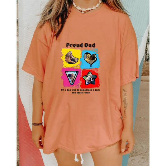 Proud Dad &Pets-Photo Personalized Custom Unisex T-shirt